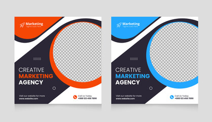 Creative Social Media Post Template for Corporate Business, Web Banner Template