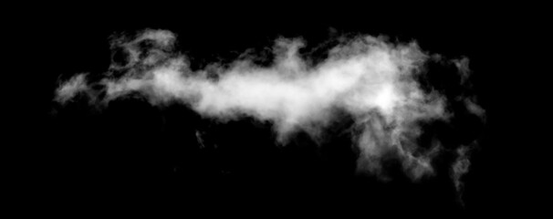 white smoke isolated on black background, abstract powder, water spray, Add smoke effect