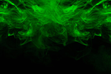 Green steam on a black background.