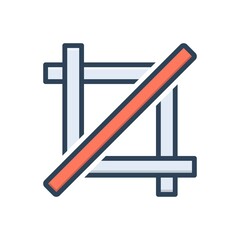 Color illustration icon for crop