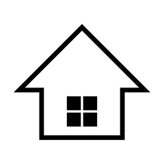 Home icon vector symbol in a flat color glyph pictogram illustration