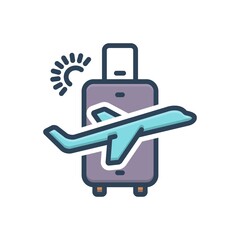 Color illustration icon for travel