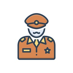 Color illustration icon for commander 