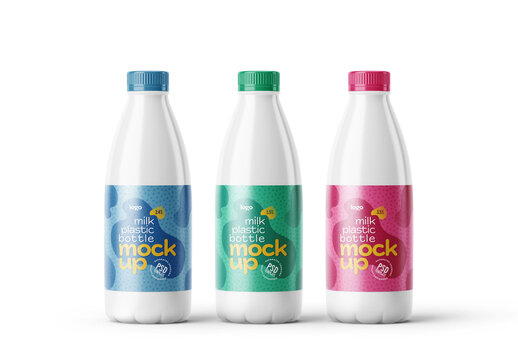 Plastic Yogurt or Milk Bottle Mockup for Design and Branding Projects
