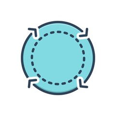 Color illustration icon for cycle