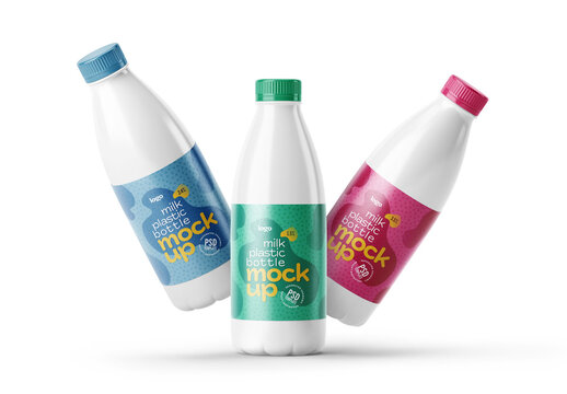 Plastic Yogurt or Milk Bottle Mockup for Design and Branding Projects