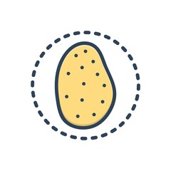 Color illustration icon for potato