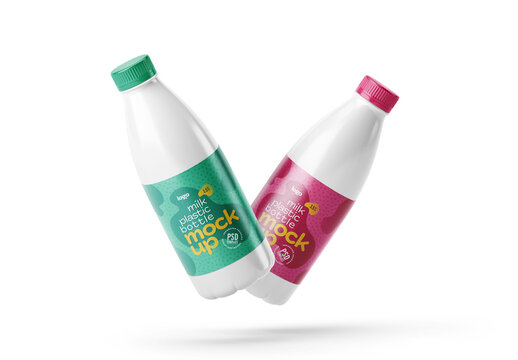 Plastic Yogurt or Milk Bottle Mockup for Design and Branding Projects