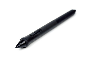 Graphic tablet pen with holder on white background.	
