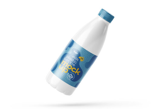 Plastic Yogurt or Milk Bottle Mockup for Design and Branding Projects