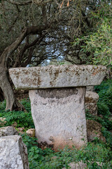 Torrellafuda, Taula shrine-enclosure,  Talayotic town, Ciutadella, Menorca, Balearic Islands, Spain