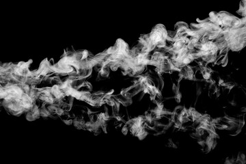 white smoke isolated on black background, abstract powder, water spray, Add smoke effect