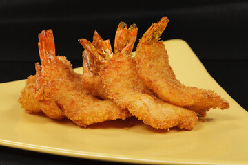 Delicious deep-fried shrimps in dough