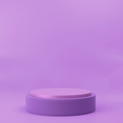 3D render of purple abstract geometric background. product purple pastel podium or pedestal backdrop.
