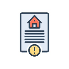 Color illustration icon for risk