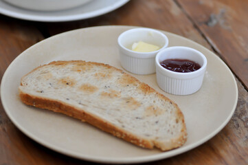 toast with butter and jam