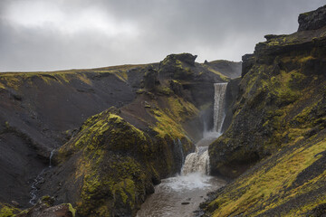 waterfall in the mountains