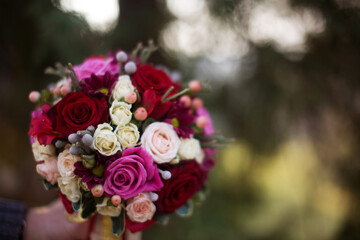 A bouquet of beautiful flowers, a symbol of spring and international women's day. 