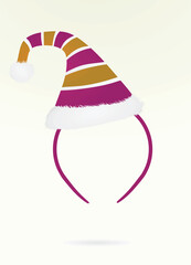 Elf hat  headband. vector illustration