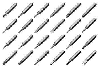 drill bits isolated on white background