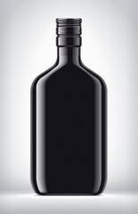 Non-transparent bottle on background. 