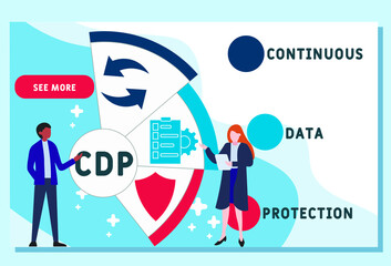Vector website design template . CDP - Continuous Data Protection. business concept background. illustration for website banner, marketing materials, business presentation