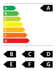 Vector illustration of the new European Energy label for 2021 - 418159340
