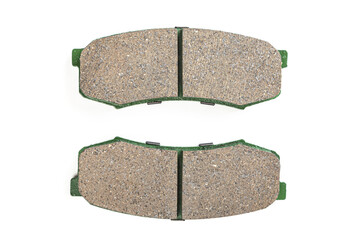 New brake pads on white background isolated object