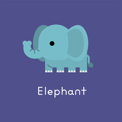 Cute cartoon elephant. Vector illustration.