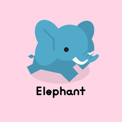 Cute cartoon elephant. Vector illustration.