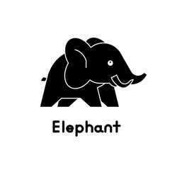 Cute cartoon elephant. Vector illustration.