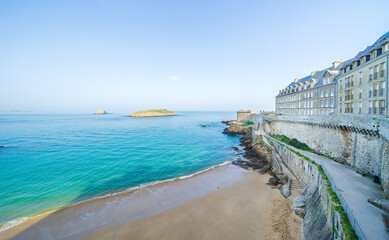 Vue depuis les remparts de Saint-Malo, Ille et Vilaine, Bretagne