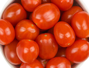 Photo de tomates de légumes frais rouges. Vue de dessus.