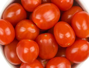Crédence de cuisine en verre imprimé Doux monstres Photo de tomates de légumes frais rouges. Vue de dessus.