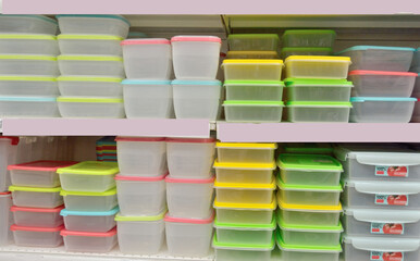 Selling plastic square containers at a hardware store