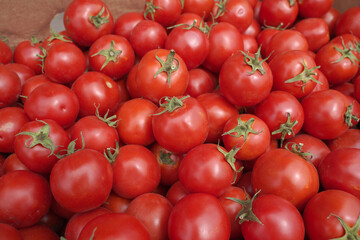 organic ripe red tomatoes background