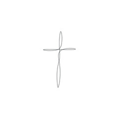 Cross icon on white background, vector illustration