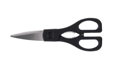 Black scissors isolated on white