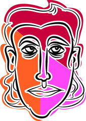 Hand-drawn faces of people. suitable for backgrounds, wallpaper, textiles, editorial, and more.