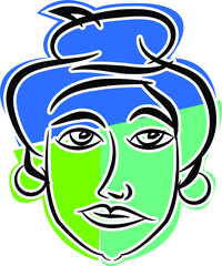 Hand-drawn faces of people. suitable for backgrounds, wallpaper, textiles, editorial, and more.