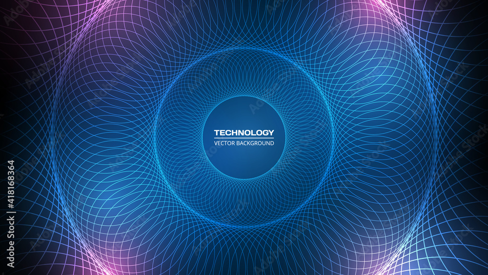 Poster Intelligence artificial tech background. Digital technology, big data and deep learning concept. Visual for energy abstract dark blue template. Futuristic artificial intelligence tech backdrop.