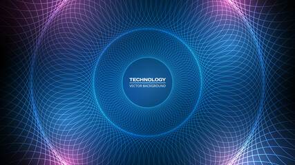 Intelligence artificial tech background. Digital technology, big data and deep learning concept. Visual for energy abstract dark blue template. Futuristic artificial intelligence tech backdrop.