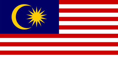 Malaysia flag. Official colors. Correct proportion