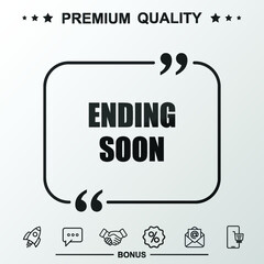 Edding writing icon. Text inside quote symbol.