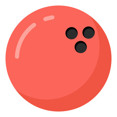 
An alley bowling ball in flat icon

