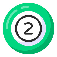 
Ball with number, snooker ball flat icon

