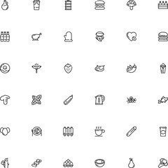 icon vector icon set such as: transparency, electric, carbohydrate, aluminum, cavatappi, electrical, butternut, delicacy, egg, boiled, lifestyle, donut, americano, cabbage, sausage, pepper, seafood