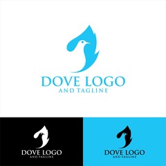 Abstract Bird Logo design vector template. Creative Dove Logotype business technology concept symbol icon.
