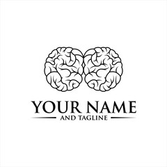 Brain Logo silhouette design vector template. Think idea concept. Brainstorm power thinking brain Logotype icon Logo,Brain Logo silhouette design vector template linear style. Brainstorm think idea .