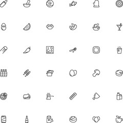 icon vector icon set such as: doughnut, kitchen utensil, anniversary, bamboo, octopus, green, canned, bowl, refreshment, key, rigatoni pasta shape, ui, aluminium, appliance, birthday, grapefruit